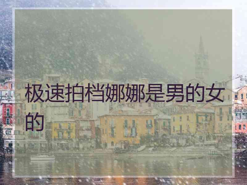 极速拍档娜娜是男的女的