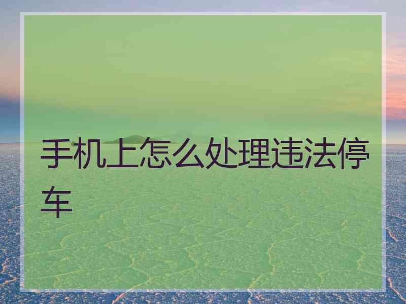 手机上怎么处理违法停车