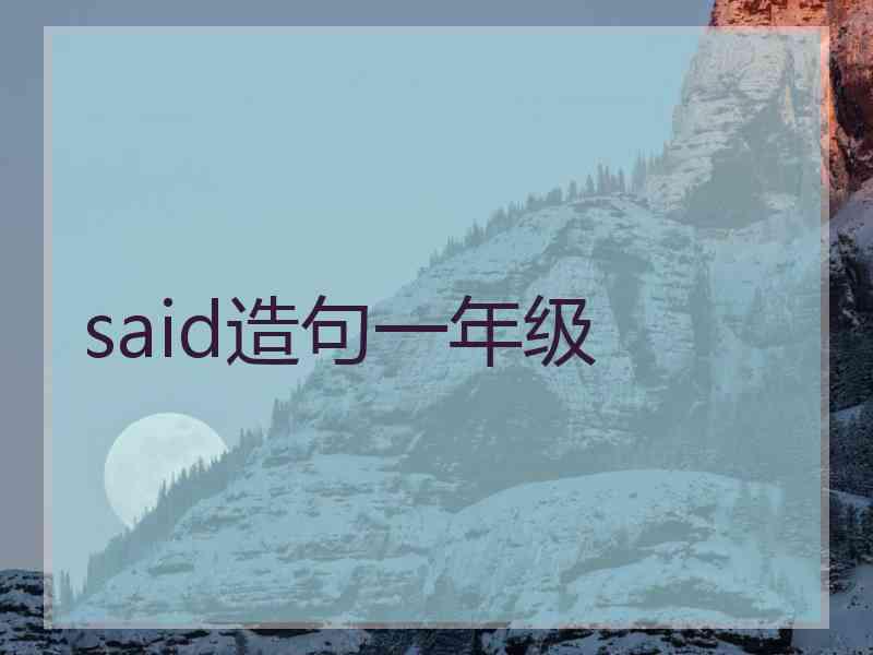 said造句一年级