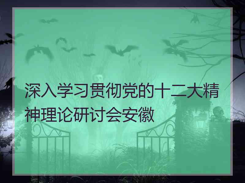 深入学习贯彻党的十二大精神理论研讨会安徽