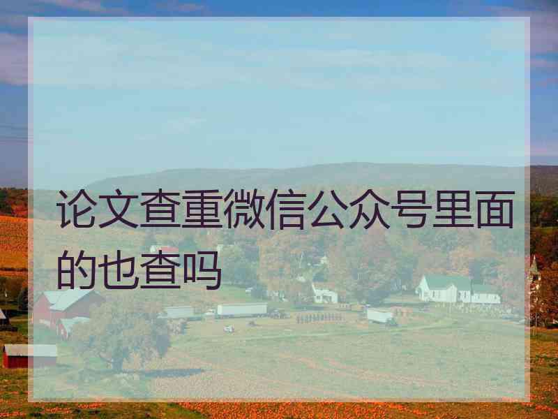 论文查重微信公众号里面的也查吗