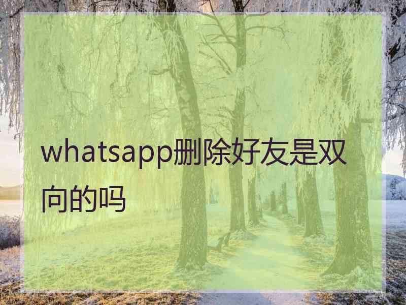 whatsapp删除好友是双向的吗