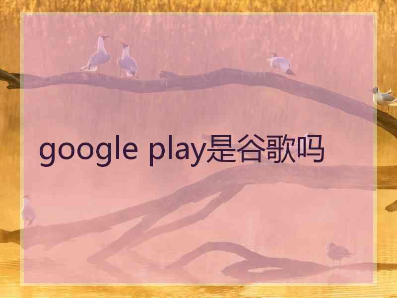 google play是谷歌吗