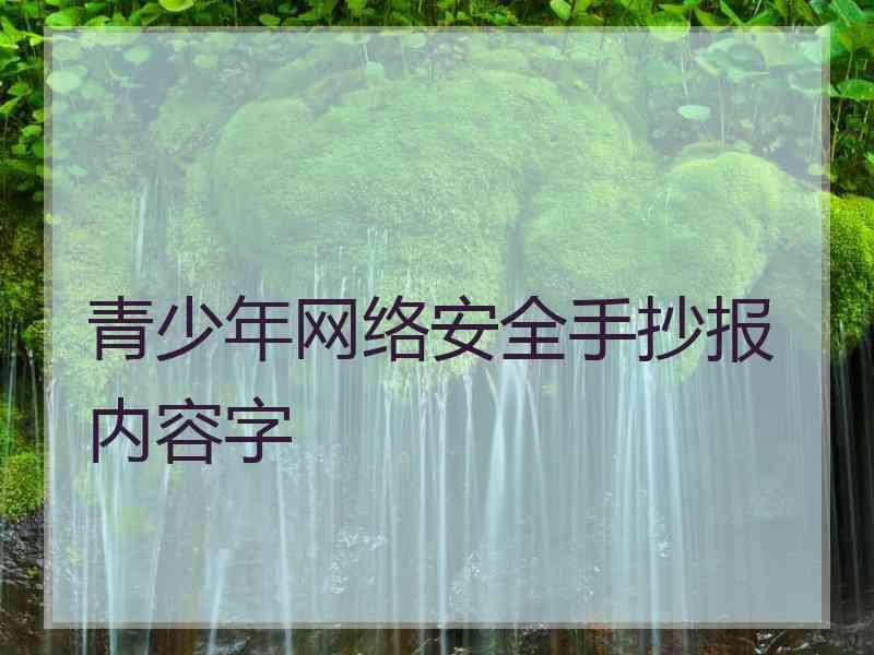 青少年网络安全手抄报内容字