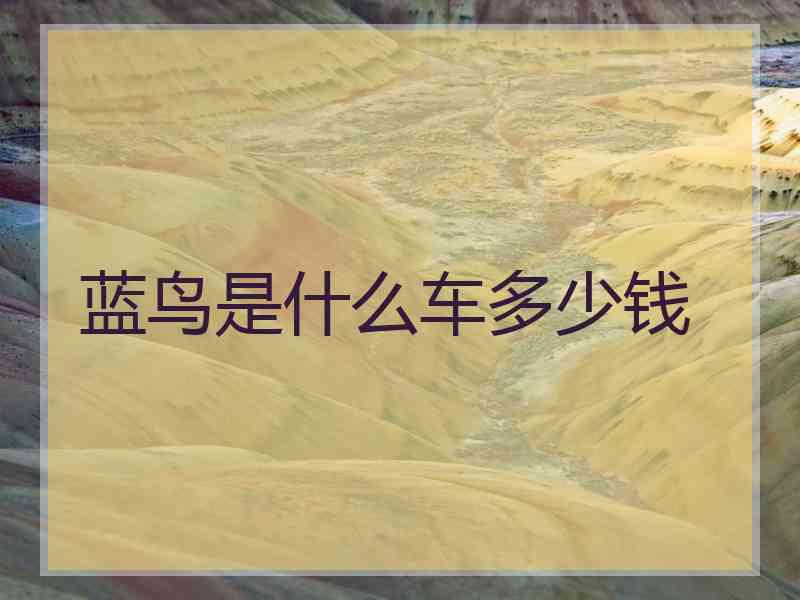 蓝鸟是什么车多少钱