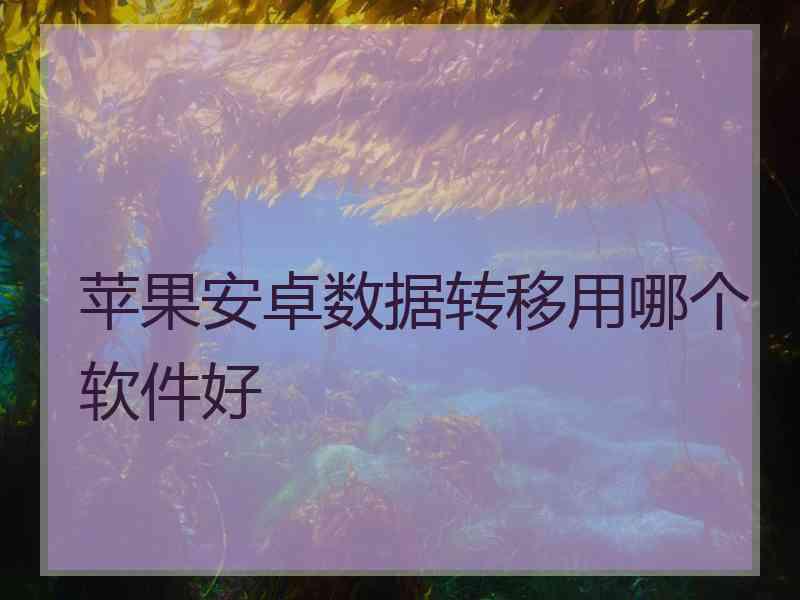 苹果安卓数据转移用哪个软件好
