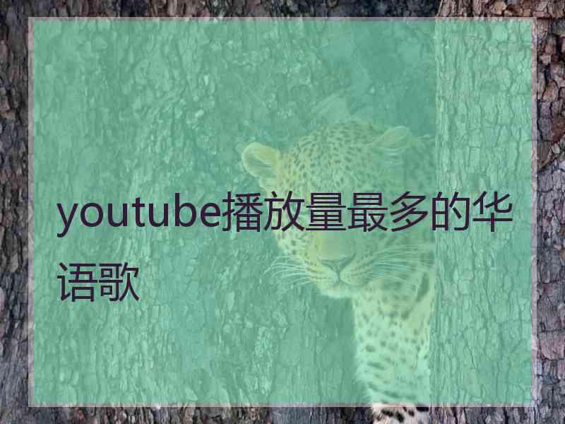 youtube播放量最多的华语歌