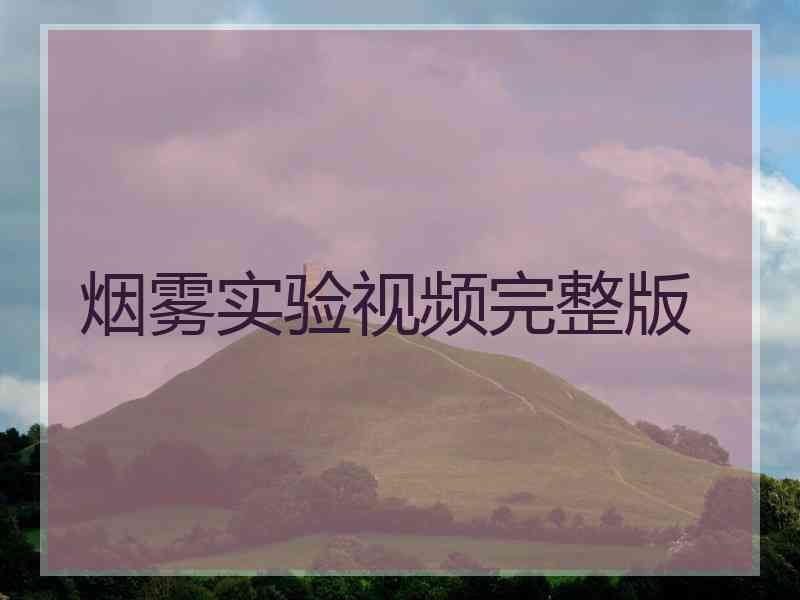 烟雾实验视频完整版