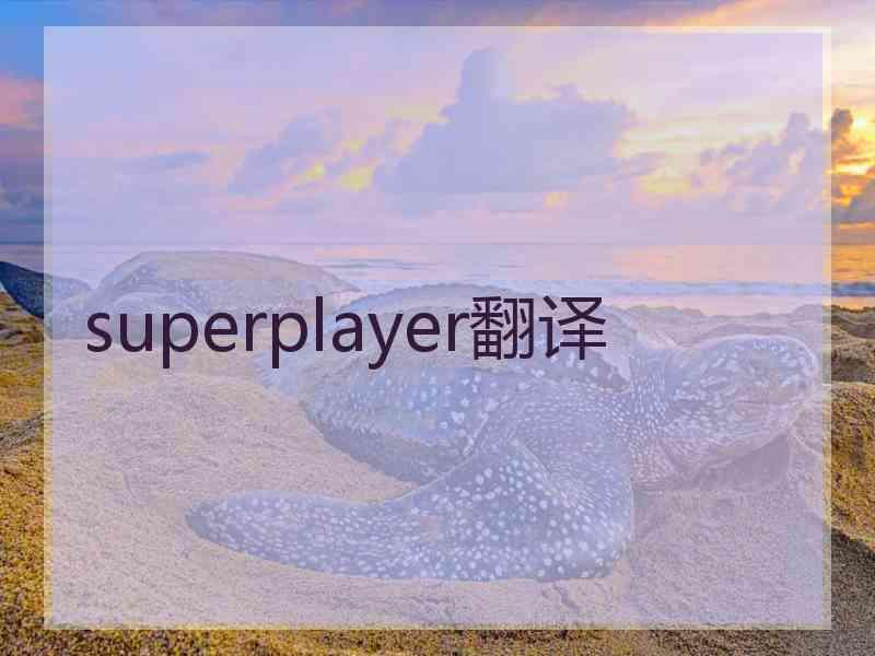 superplayer翻译