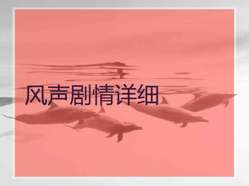 风声剧情详细