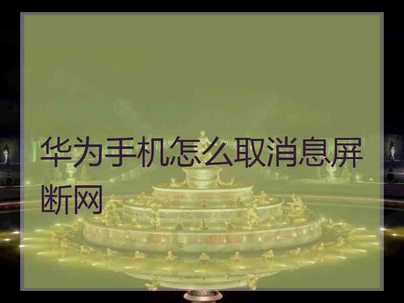 华为手机怎么取消息屏断网