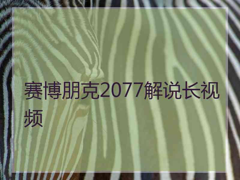 赛博朋克2077解说长视频