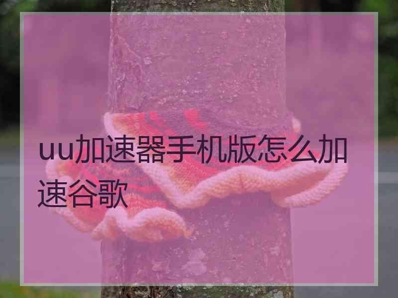 uu加速器手机版怎么加速谷歌