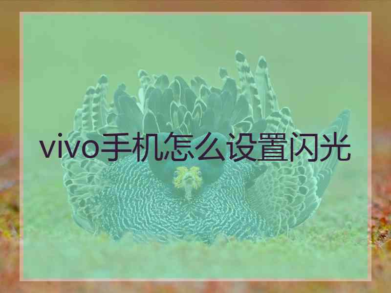 vivo手机怎么设置闪光