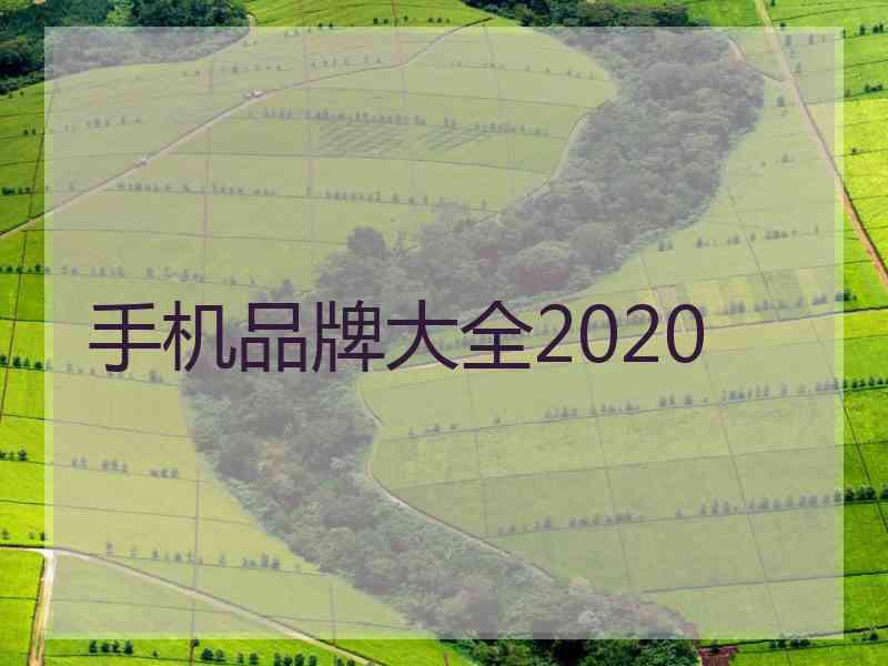 手机品牌大全2020
