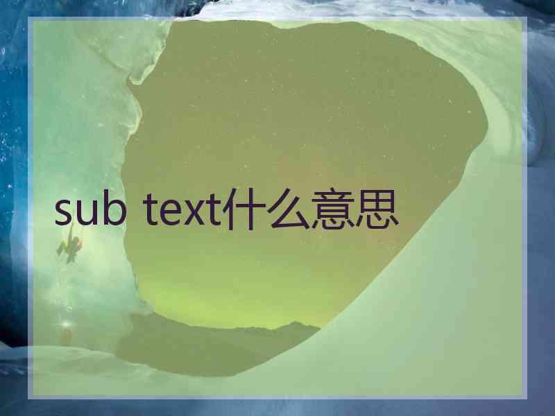 sub text什么意思