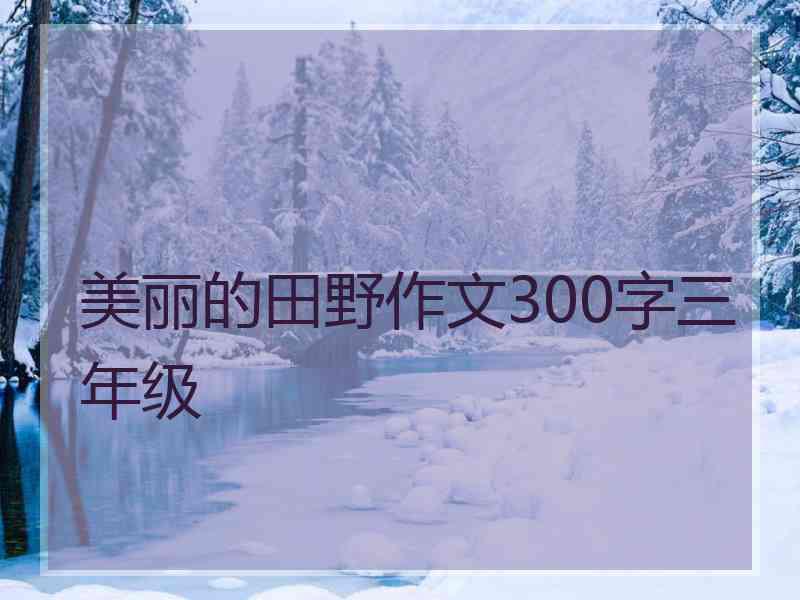 美丽的田野作文300字三年级