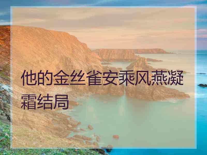 他的金丝雀安乘风燕凝霜结局