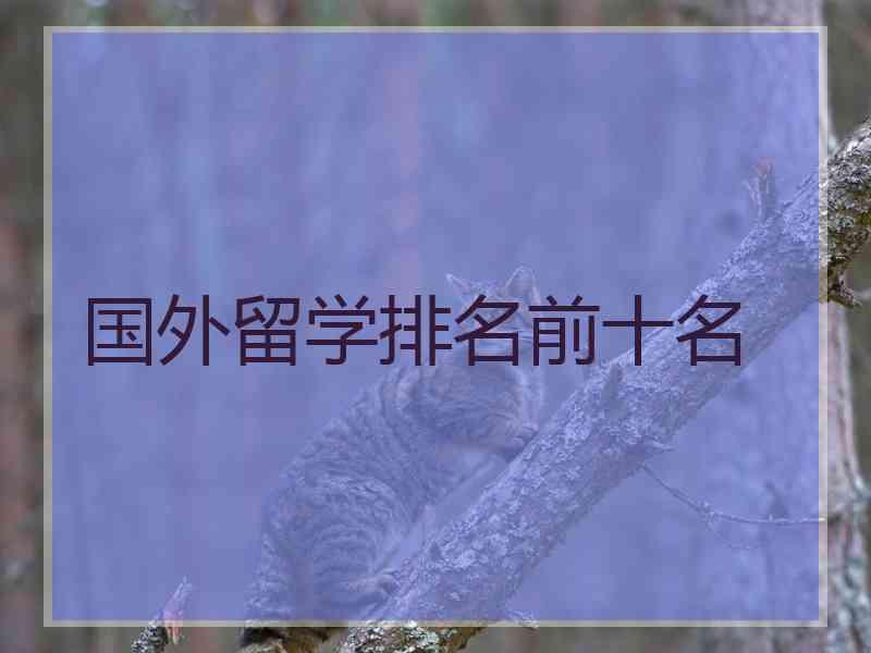 国外留学排名前十名