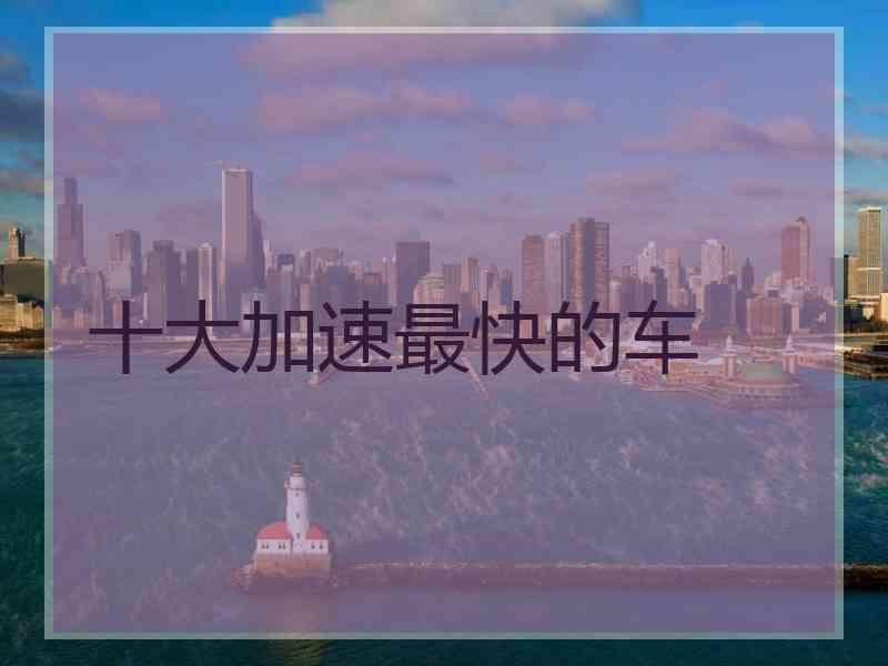 十大加速最快的车