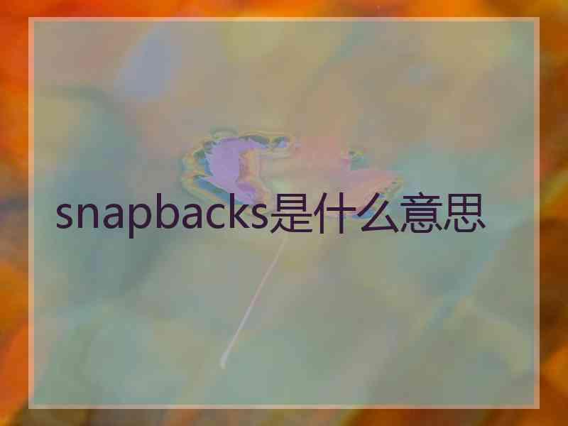 snapbacks是什么意思
