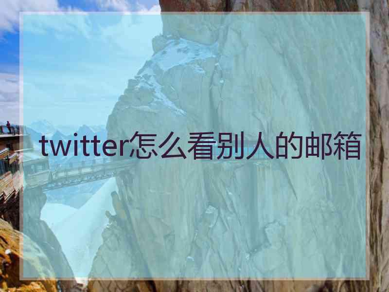 twitter怎么看别人的邮箱