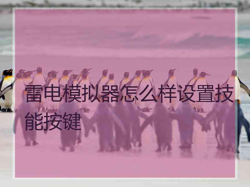 雷电模拟器怎么样设置技能按键