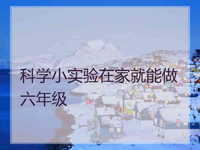 科学小实验在家就能做六年级