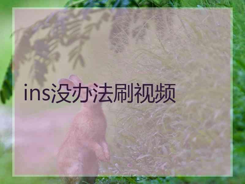 ins没办法刷视频